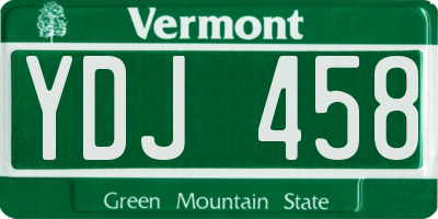 VT license plate YDJ458