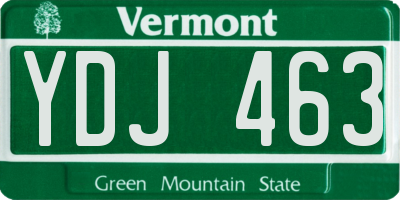 VT license plate YDJ463