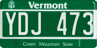 VT license plate YDJ473