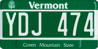 VT license plate YDJ474
