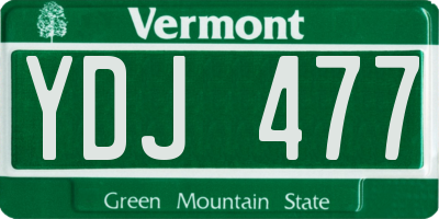 VT license plate YDJ477