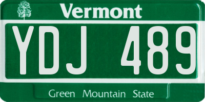 VT license plate YDJ489