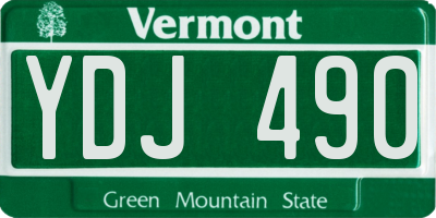 VT license plate YDJ490