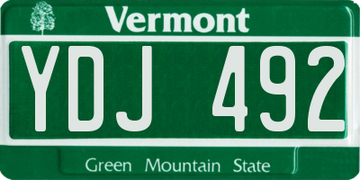 VT license plate YDJ492