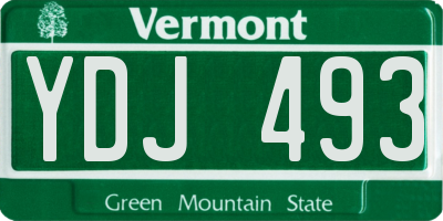 VT license plate YDJ493