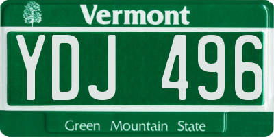 VT license plate YDJ496