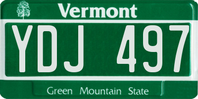 VT license plate YDJ497