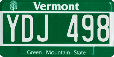VT license plate YDJ498