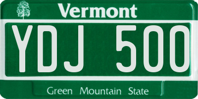 VT license plate YDJ500
