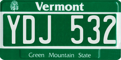 VT license plate YDJ532