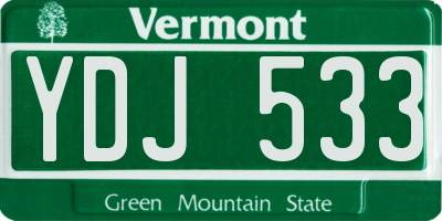 VT license plate YDJ533