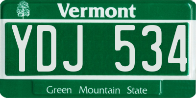 VT license plate YDJ534