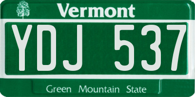 VT license plate YDJ537