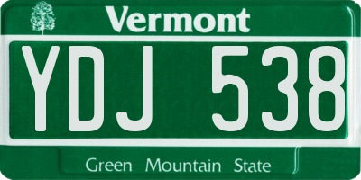 VT license plate YDJ538