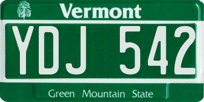 VT license plate YDJ542