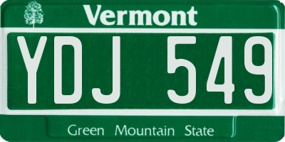 VT license plate YDJ549