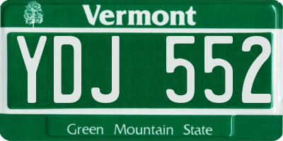 VT license plate YDJ552