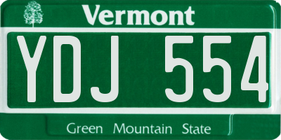 VT license plate YDJ554