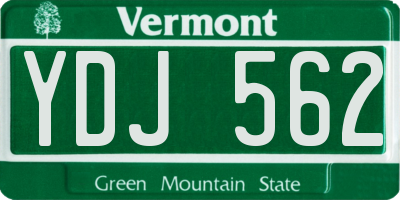 VT license plate YDJ562