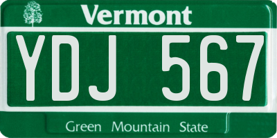 VT license plate YDJ567