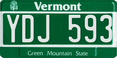 VT license plate YDJ593