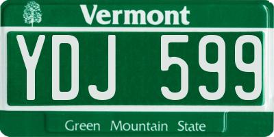 VT license plate YDJ599