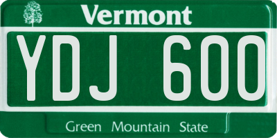 VT license plate YDJ600