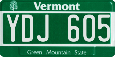 VT license plate YDJ605