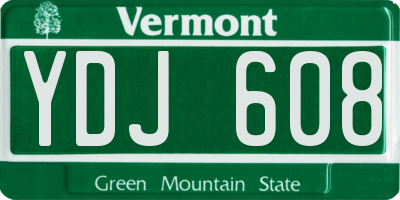 VT license plate YDJ608