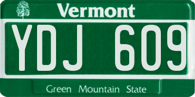VT license plate YDJ609
