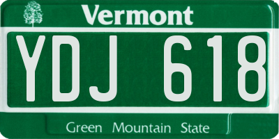VT license plate YDJ618
