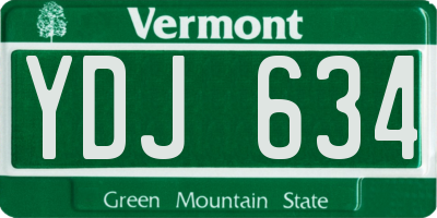 VT license plate YDJ634