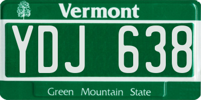 VT license plate YDJ638
