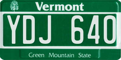 VT license plate YDJ640