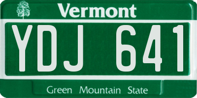 VT license plate YDJ641