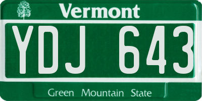 VT license plate YDJ643