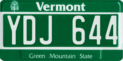 VT license plate YDJ644