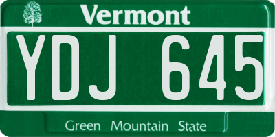 VT license plate YDJ645