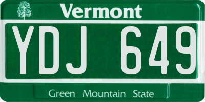 VT license plate YDJ649