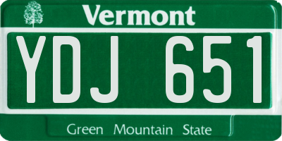 VT license plate YDJ651