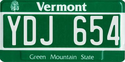 VT license plate YDJ654