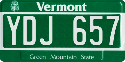 VT license plate YDJ657