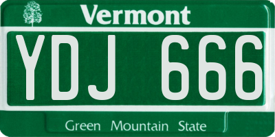 VT license plate YDJ666