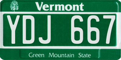 VT license plate YDJ667