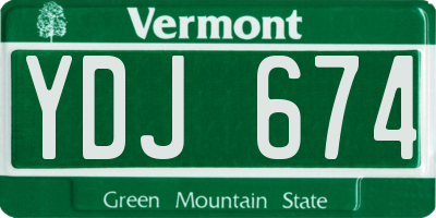 VT license plate YDJ674