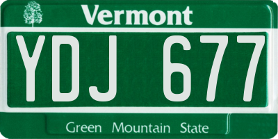 VT license plate YDJ677