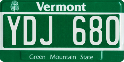 VT license plate YDJ680
