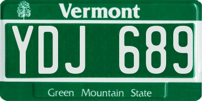 VT license plate YDJ689
