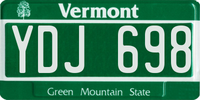 VT license plate YDJ698