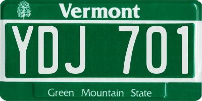 VT license plate YDJ701